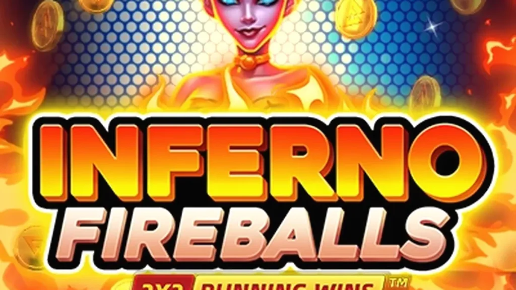 Tampilan visual slot Inferno Fireballs dengan tema api yang membara