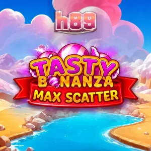 Tampilan visual cerah dan penuh warna dari slot Tasty Bonanza Max Scatter